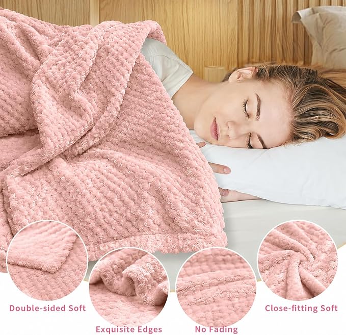 4 Pack Fleece Throw Blankets 50x60 Inches - Image 4
