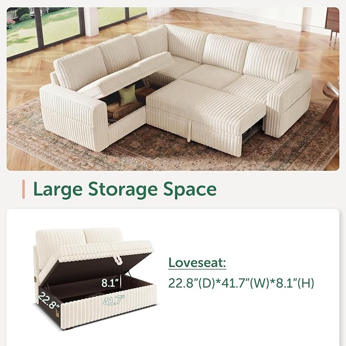 HONBAY Modular Sectional Sleeper Sofa - Image 3