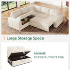 HONBAY Modular Sectional Sleeper Sofa - Image 3