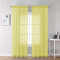 Chyhomenyc Sheer Lemon Curtains 90 inches Long 2 Panels, Light Filtering Soft by Chyhomenyc