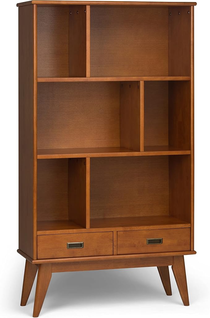 SIMPLIHOME Draper 35 inch Mid-Century Modern 6 Cubbie Bookcase - Image 6