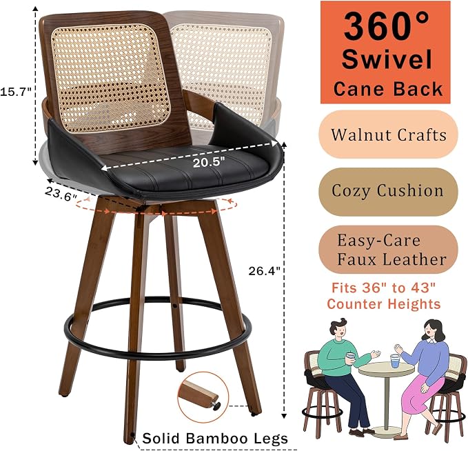 Mid Century Modern Counter Stools - Image 2