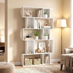 Giantex 5-Tier Bookshelf, 10-Cube White Geometric Bookcase - Image 9