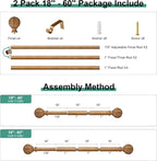 QDWIS 2 Pack Boho Wood Curtain Rods - Image 8
