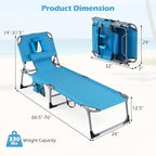 Goplus Tanning Chair, Folding Adjustable Patio Lounge Chair - Image 2