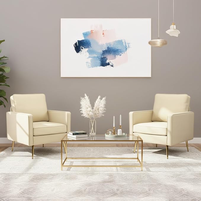 VINGLI Modern PU Leather Accent Chair, Single Sofa Chair - Image 9
