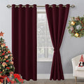 Blackout Curtains for Bedroom 52 x 84 Inches Long Burgundy 2 Panels | Thermal by Hiasan