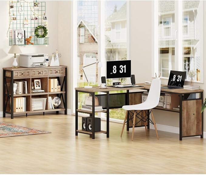 FATORRI Rustic 6 Cube Storage Organizer Bookshelf - Image 8