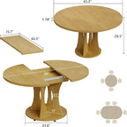 Einhomn 43-59" Extendable Round Dining Table, Kitchen Table - Image 2