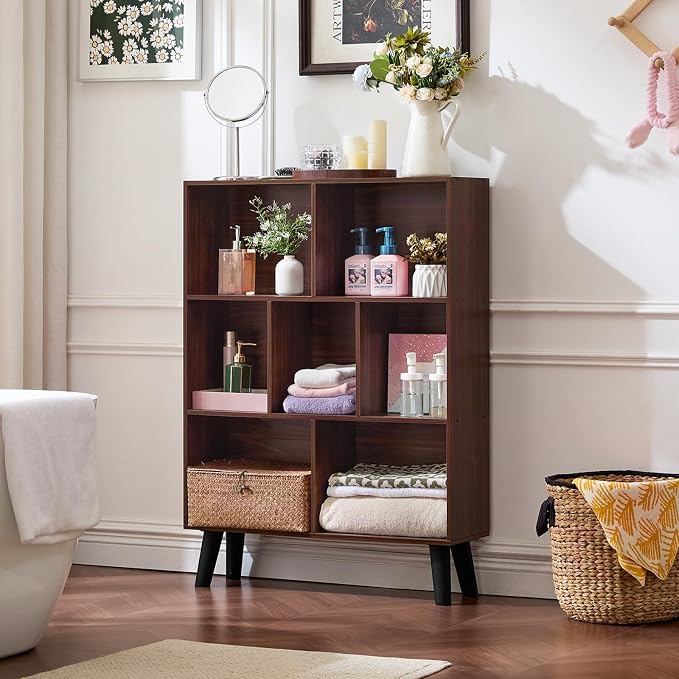 LEYAOYAO 7 Cube Bookshelf 3-Tier Bookcase - Image 7