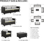 Rattaner 5-Piece Patio Furniture Sofa Set Outdoor Wicker Sectional Couch - Image 6