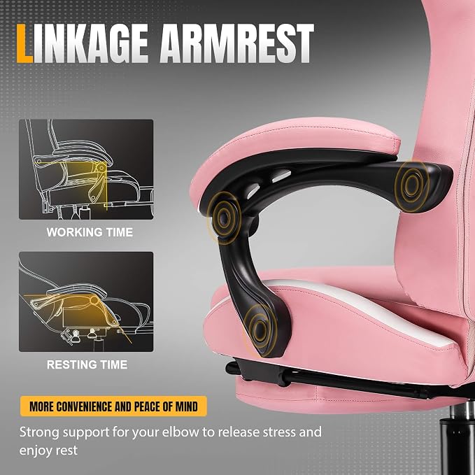 GTPLAYER Gaming Chair with Pocket Spring Cushion, Leather Office Chair with - Image 6