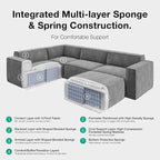 Novilla 109" Modular Sectional Sofa, No Assembly Cloud Sectional Couch - Image 7