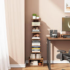 TUTOTAK Narrow Bookshelf, Vertical 8-Tier Bookcase, Spine Book Shelf - Image 5