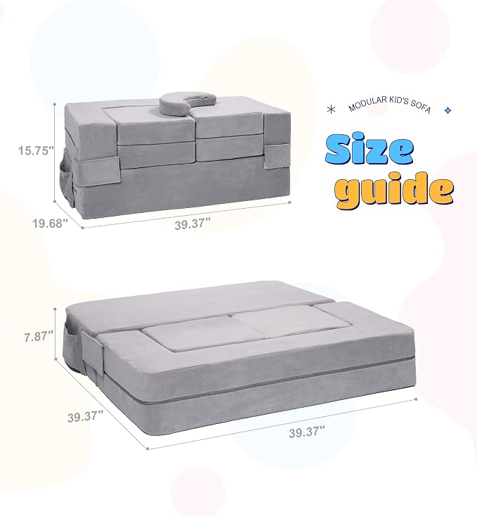 Elftopia Modular Kids Sofa, Toddler Couch Foam Armchair - Image 2
