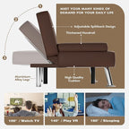 Homall Futon Sofa Bed, Leather Futon Couch - Image 4