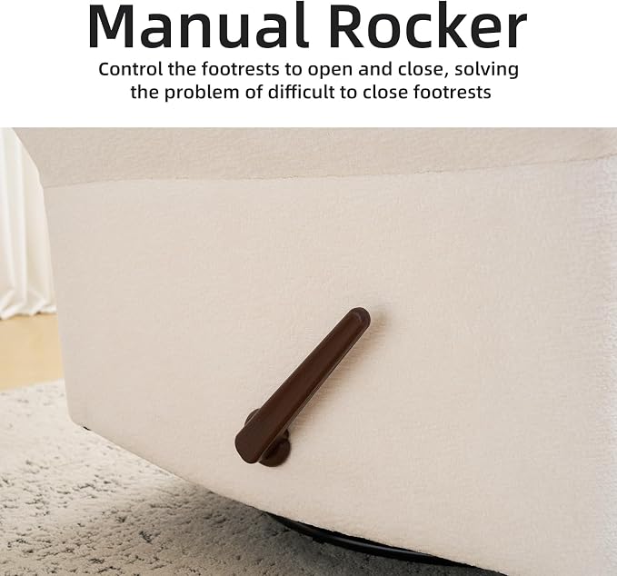 Oversized Recliner Chair, Chenille Glider Rocking Nursery Chair - Image 8