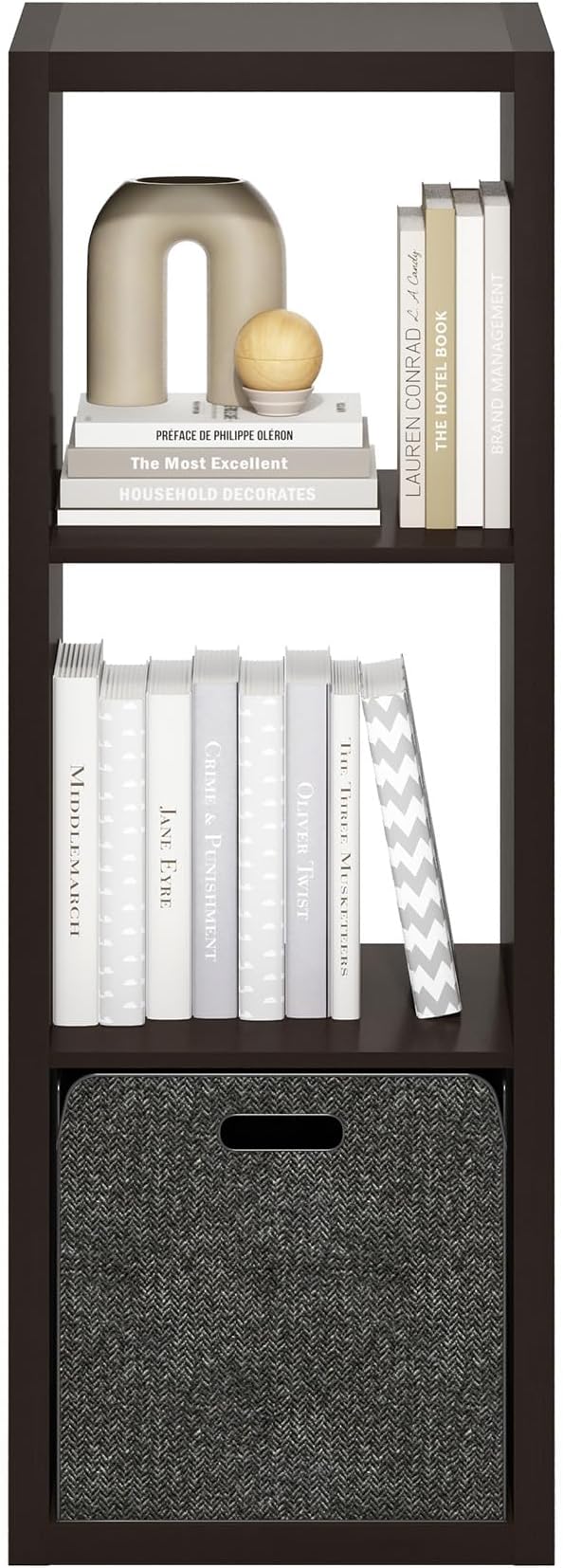 Furinno Cubicle Book Shelf, 3-Cube Bookshelf, Extra Thick Frame Horizontally & - Image 10