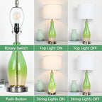 BesLowe 26in Tall Glass Table Lamps Set of 2 - Image 4
