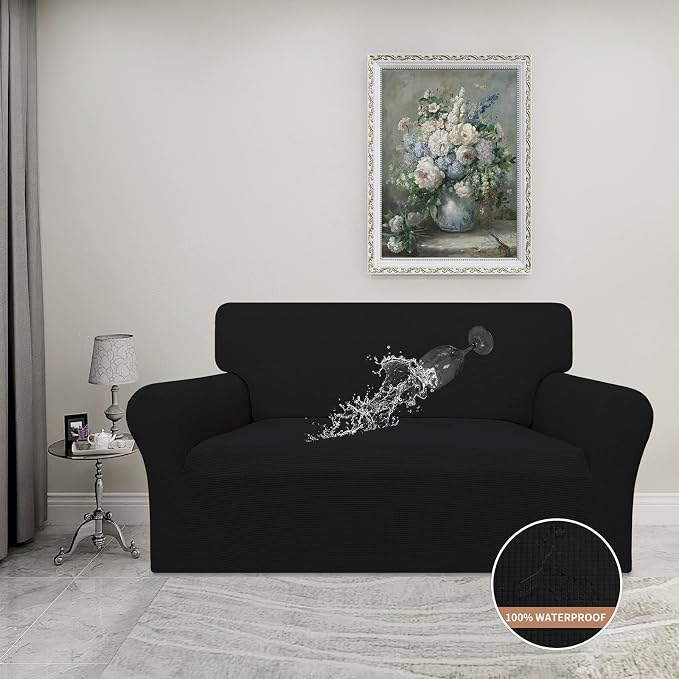 Easy-Going 100% Waterproof Loveseat Couch Cover Stretch Jacquard Sofa Cover | - Image 2