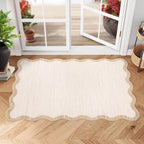 GarveeHome Scalloped Door Mat Indoor Entrance 2x3 Rug Machine Washable | Boho - Image 2