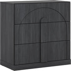 BELLEZE Sideboard Cabinet with 3 Drawers, Modern Wood Buffet Cabinet with Arc - Image 9