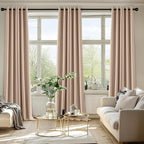MIULEE Blackout Curtains for Bedroom 2 Panels 40 x 90 Inch Long Beige | Thermal - Image 6