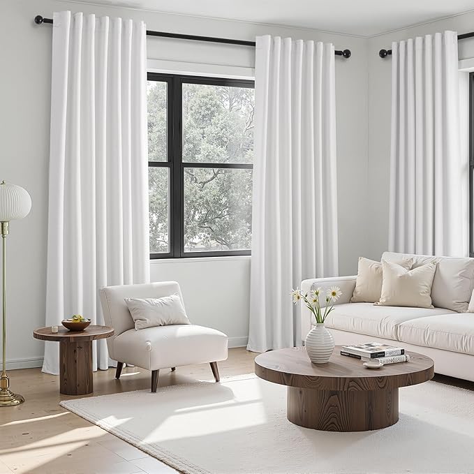 92 inch long Linen blackout Curtains 2 Panels - Image 4