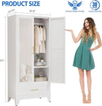 GAIOUS Steel Armoire Wardrobe Closet - Image 2