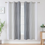 Grey and Greyish White Ombre Blackout Curtains - Image 2