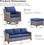 Outdoor Patio Furniture Set-7 Pieces All-Weather Wicker Outdoor Furniture - Image 8