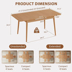 Muwuele Solid Wood Extendable Dining Table - Image 6