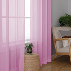 Light Pink Sheer Curtains 84 Inches Long 2 Panels Set, Dual Rod Pocket Light - Image 7