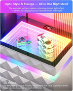 HWB Nightstand with RGB Lights, 3 Drawers Night Stand with Hidden Storage - Image 5
