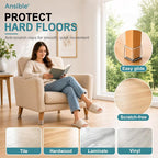 Ansible 24 Pcs Chair Leg Floor Protectors Square, Silicone Felt Furniture Leg - Image 2