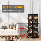 SpaceAid 5 Tier Rotating Shoe Rack Tower, Spinning Shoe Display Lazy Susan - Image 3