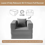 BSHOMGI 2-in-1 Floor Foldable Sofa Couch Convertible Sleeper Chaise Lounge - Image 8