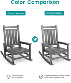 SERWALL Outdoor Rocking Chair, HDPE Rocking Chair - Image 9