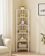 TUTOTAK 6-Tier Corner Bookshelf, Corner Shelf - Image 5
