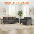 Living Room Sofa Sets 2 Piece, Modern 3 Seater Sofa and Loveseat Couch Sets - Image 2