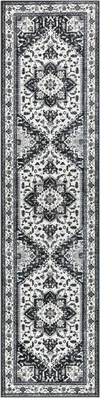 Yamaziot Washable Runner Rug, 2x8 Non-Slip Boho Vintage Hallway Kitchen Rug | - Image 2