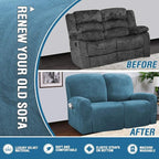H.VERSAILTEX Velvet Stretch Recliner Couch Covers 6-Pieces Recliner Loveseat - Image 5