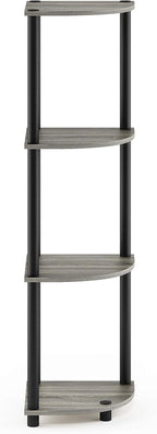 Furinno TURN-N-TUBE Corner Shelf, 4-Tier Corner Bookshelf, Display Storage - Image 7