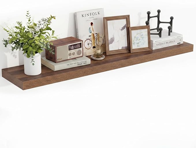 Acovy 40 Inch Floating Shelves, 3D Textured Wood Grain, Wooden Shelves by Acovy