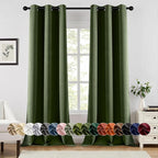 MIULEE Blackout Curtains for Bedroom 2 Panels 40 x 90 Inch Long Olive Green | by MIULEE