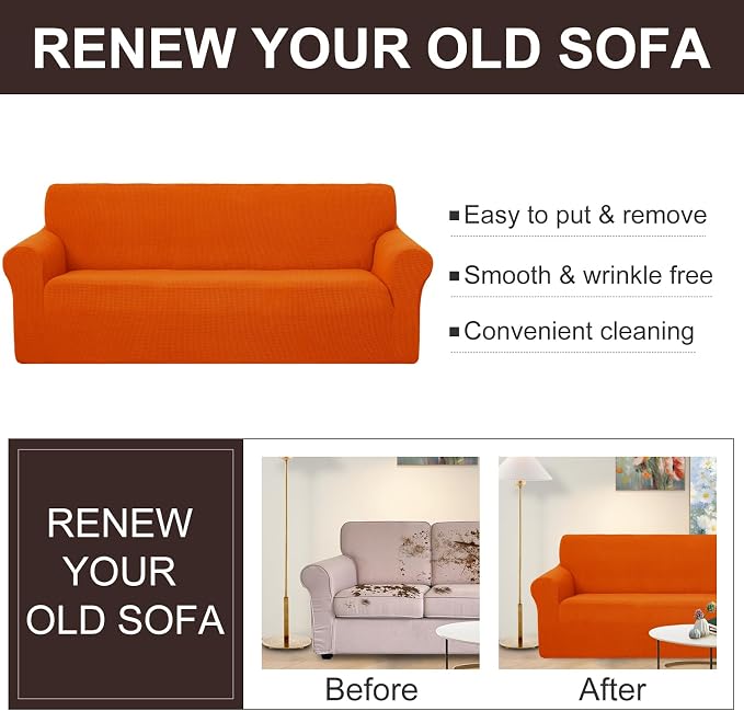 U-NICE HOME Loveseat Cover Stretch Couch Cover Sofa Slipcover, 1-Piece Sofa - Image 4