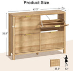 YOMILUVE Shoe Cabinet Storage for Entryway, Fluted Shoe Cabinet - Image 2