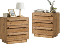 HOKYHOKY Set of 2 Reclaimed Solid Wood Nightstand-24 Inches Large End Table by HOKYHOKY