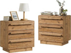 HOKYHOKY Set of 2 Reclaimed Solid Wood Nightstand-24 Inches Large End Table by HOKYHOKY