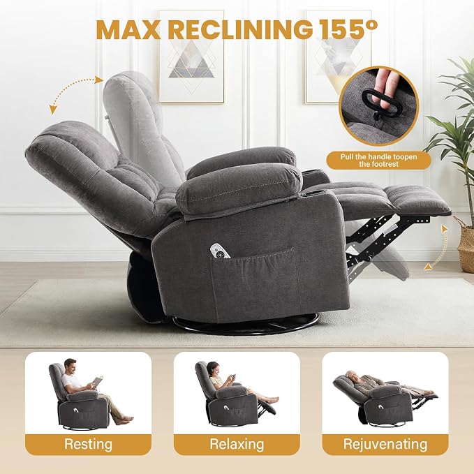 Swivel Recliner Chair for Adults - Image 5